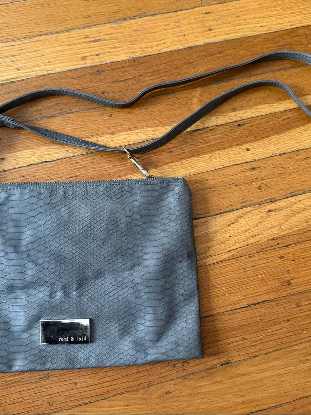 Remi & Reed Gray Textured Crossbody Bag